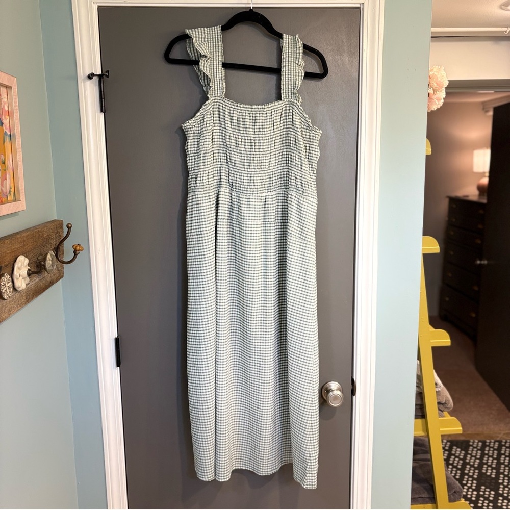Old Navy Green Checkered Dress